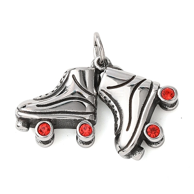 304 Stainless Steel Rhinestone Pendants STAS-P443-02AS-1