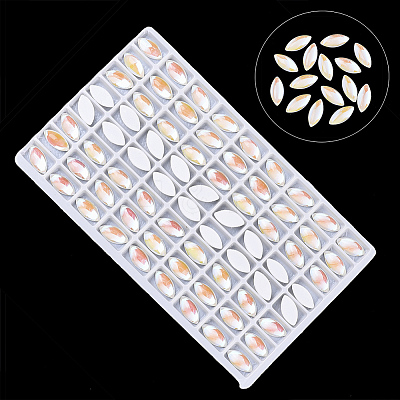 Transparent K9 Glass Cabochons GGLA-S048-5x10-001MI-1