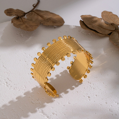 Fashion 304 Stainless Steel Open Cuff Bangles OU3634-1
