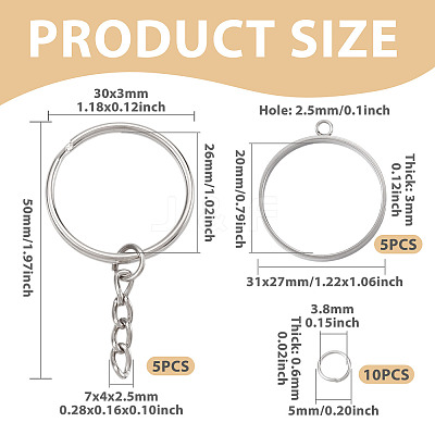 5Pcs 304 Stainless Steel Open Back Bezel Pendants STAS-TAD0001-01G-1