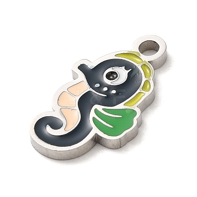 304 Stainless Steel Enamel Pendants STAS-Q301-04P-1