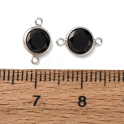 925 Streling Silver Pave Cubic Zirconia Birthstone Connector Charms STER-NH0001-80P-03-1