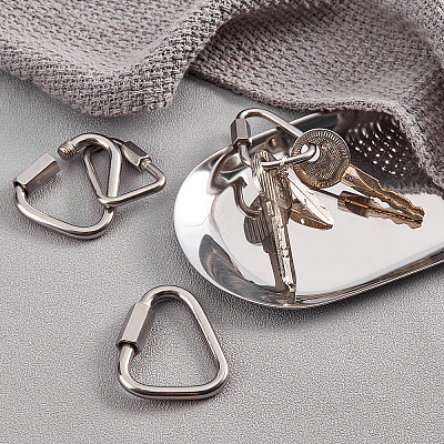 Stainless Steel Screw Carabiner Lock Charms KEYC-UN0001-02P-1