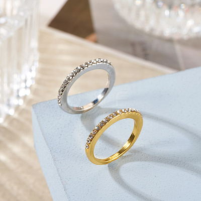 2Pcs 2 Colors Alloy with Crystal Rhinestone Finger Rings RJEW-TADJ0001-01E-1