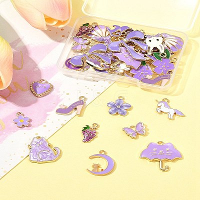 40Pcs 20 Styles Alloy Enamel Charms ENAM-FS0003-38A-1