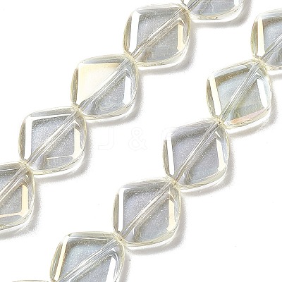 Electroplate Glass Beads Strands EGLA-L032-FR04-1