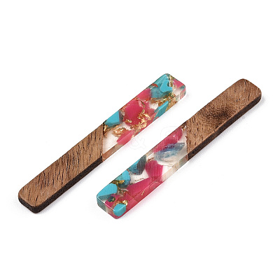 Transparent Resin & Walnut Wood Big Pendants RESI-TAC0017-70-A04-1