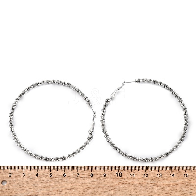 304 Stainless Steel Hoop Earrings EJEW-S250-02A-P-1