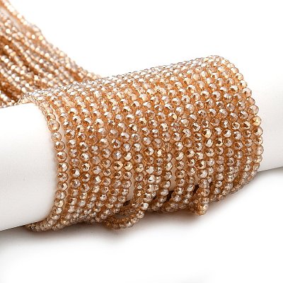 Transparent Electroplate Glass Beads Strands GLAA-H021-01B-PL01-1