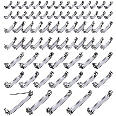 80Pcs Stainless Steel Brooch Base Settings STAS-FH0002-43-1