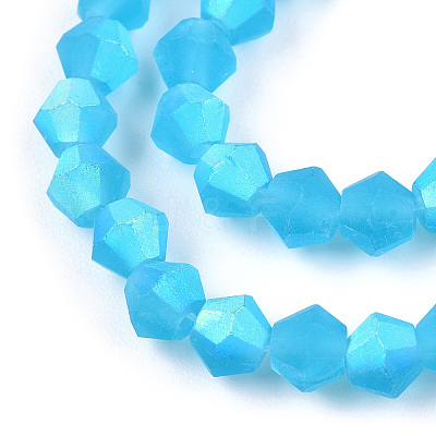 Imitate Austrian Crystal Bicone Frosted Glass Beads Strands EGLA-A039-T3mm-MB19-1