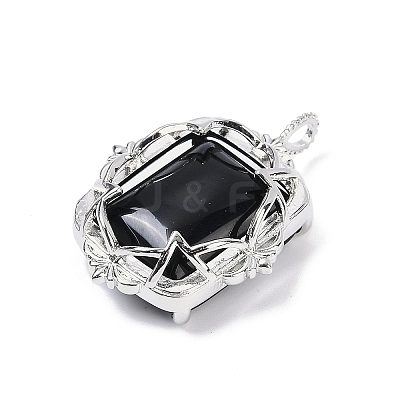 Natural Obsidian Pendants G-I381-01P-06-1
