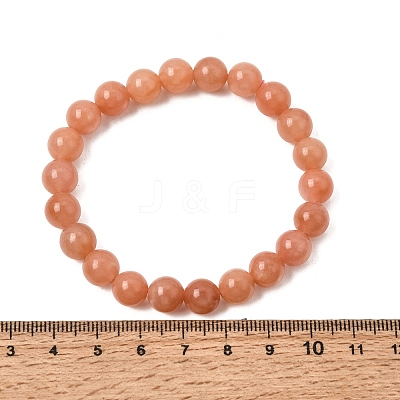 8.5MM Grade A Natural Dyed & Heated Chalcedony Round Beaded Stretch Bracelets for Women GG-CBA3F02-14A-01-1