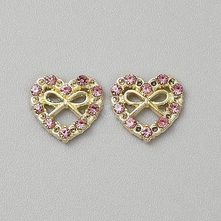 Heart with Bowknot Alloy Glass Cabochons MRMJ-WH0202-012B-G-1