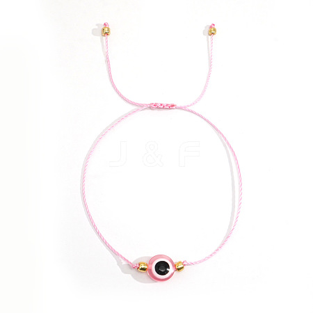 Bohemian Style Resin Evil Eye Bead Braided Bracelets BR6167-4-1