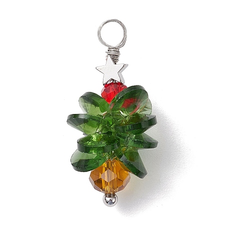 Christmas Theme Glass Pendants PALLOY-JF02866-1