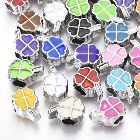 UV Plating Acrylic European Beads OACR-T005-93P-1