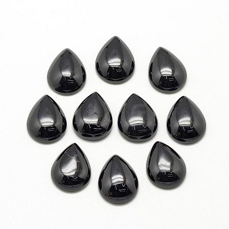 Natural Black Stone Cabochons G-R417-10x14-46-1