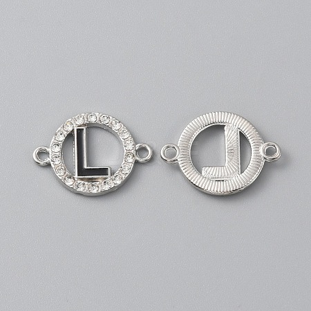Zinc Alloy Crystal Rhinestone Connector Charms ALRI-WH0005-17L-P-1