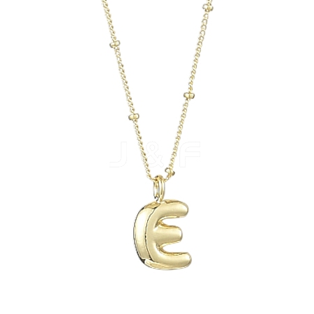 1Pc Initial Letter Brass Pendant Necklaces NJEW-YW0001-24E-1