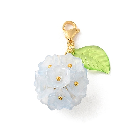 Flower Glass Pendant Decoration HJEW-TA00286-03-1