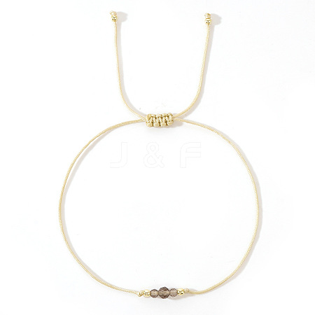 Simple Casual Brass & Natural Gemstone Beads Braided Bracelets LM1536-4-1