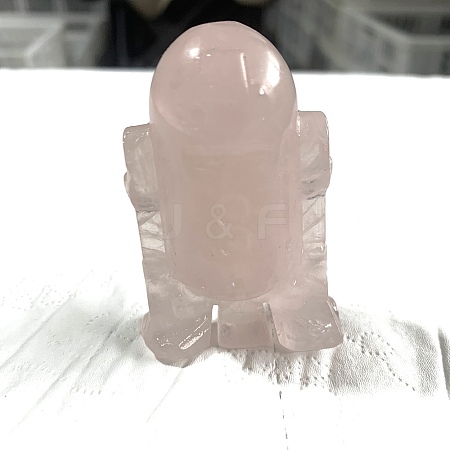 Natural Rose Quartz Carved Robot Figurines PW-WGAEA8B-03-1