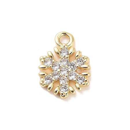 Brass Micro Pave Cubic Zirconia Charms KK-D427-05A-G-1