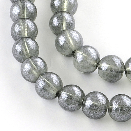 Transparent Spray Painted Glass Bead Strands DGLA-R050-6mm-16-1