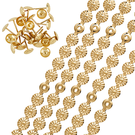 5Bags Flower Iron Decoration Strip FIND-GF0008-41A-G-1