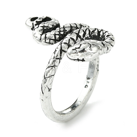 Snake Alloy Open Cuff Rings RJEW-K275-79AS-1