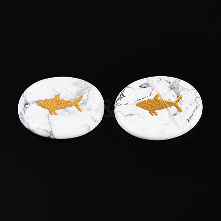 Natural Howlite Cabochons G-T143-28N-1