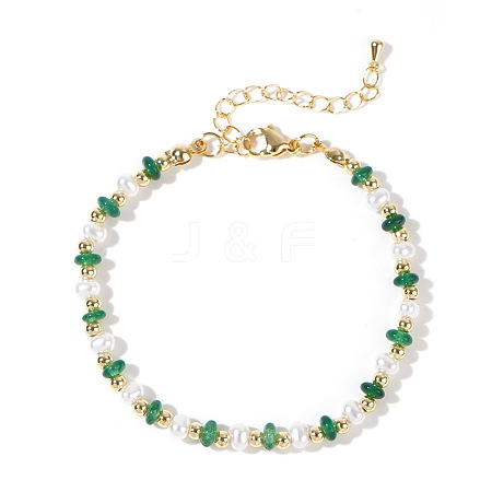 Glass and Plastic Imitation Pearl Beaded Bracelets for Women EE0386-1