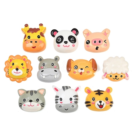 Animal Theme Opaque Resin Cabochons RESI-B048-04-1