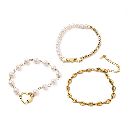 Beaded Bracelets & Link Bracelets & Chain Bracelets Sets BJEW-JB05509-1