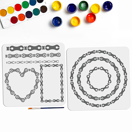 MAYJOYDIY US 1 Set Chain PET Hollow Out Drawing Painting Stencils DIY-MA0004-42A-1