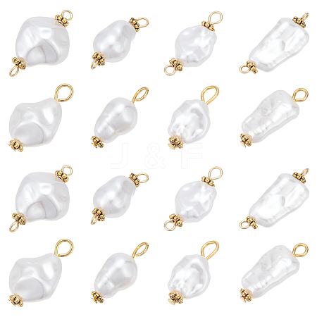 80Pcs 8 Styles Jewelry Making Findings Kits including ABS Plastic Imitation Pearl Pendants & Connector Charms PALLOY-WR00022-1
