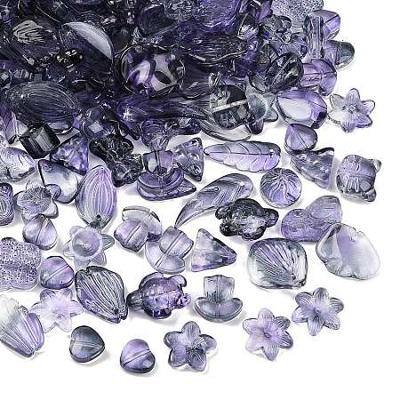 Gradient Color Transparent Glass Beads GLAA-B026-01J-1