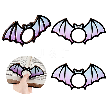 Wooden Thumb Bookmark AJEW-WH0270-398-1