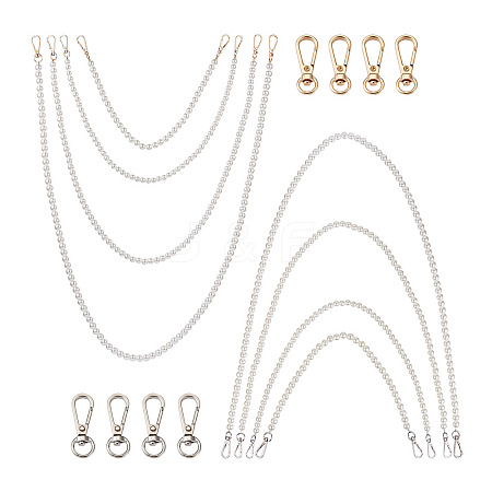 8Pcs 8 Styles White Acrylic Round Beads Bag Handles FIND-TA0001-37-1