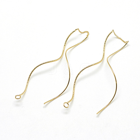 Brass Chain Stud Earring Findings X-KK-T032-173G-1