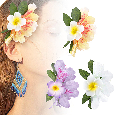 3Pcs 3 Colors Cloth Alligator Hair Clips OHAR-CN001-04-1