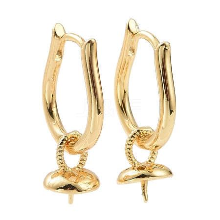 Brass Hoop Earring Findings KK-G420-15G-1