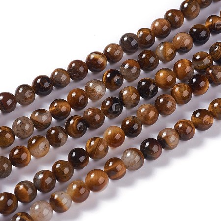 Natural Yellow Tiger Eye Beads Strands G-H238-8mm-1