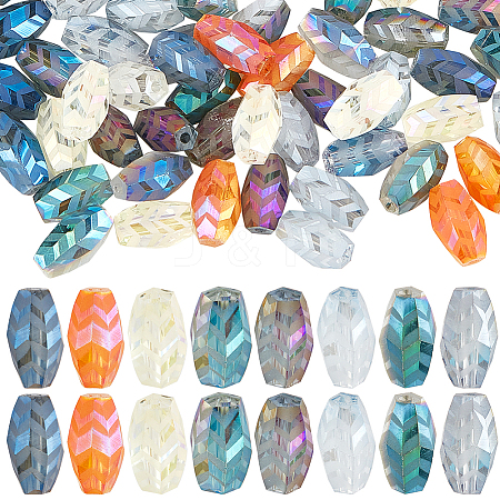 96Pcs 8 Colors Transparent Electroplate Glass Beads EGLA-SC0001-24-1