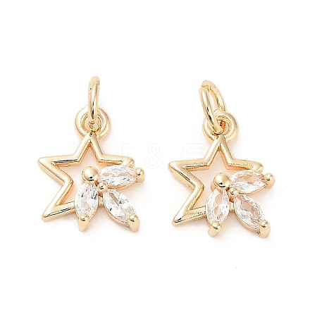 Brass Micro Pave Cubic Zirconia Pendants KK-B133-05G-05-1