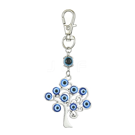 Alloy with Resin Evil Eye Pendant Decoration HJEW-JM01473-03-1