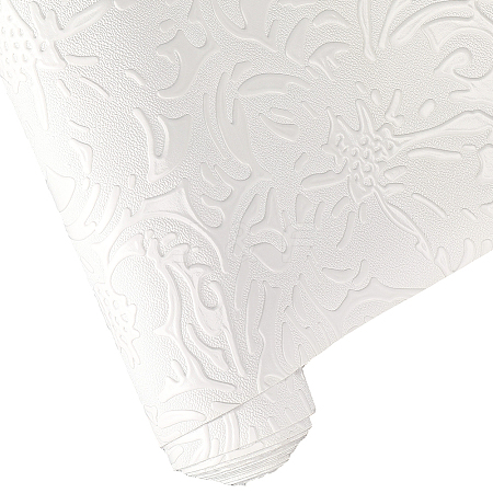 1 Sheet Embossed Flower Pattern Imitation Leather Fabric DIY-CL0002-19E-1