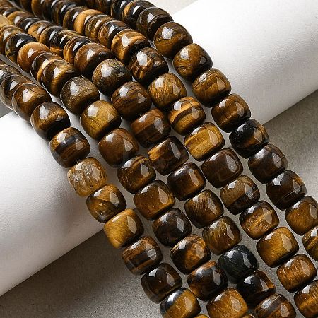 Natural Tiger Eye Beads Strands G-A275-C01-7x8mm-AB-1