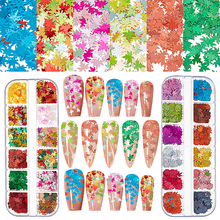 Olycraft 2 Boxs 2 Styles Laser Shining Nail Art Glitter MRMJ-OC0003-61-1